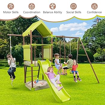 GETAWAY SwingStep（ゲッタウェイ） 440 Pounds Kids Swing Set with Two Swings and One Glider